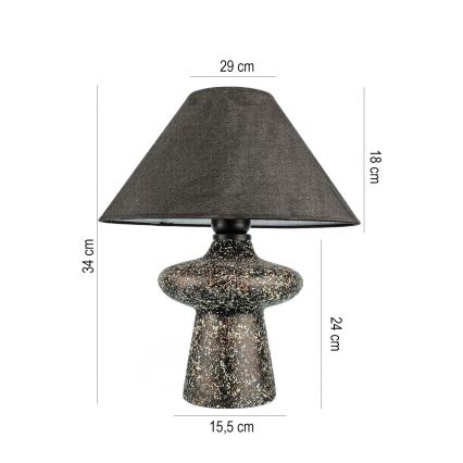RAMZES Stolna lampa 1xE27/40W/230V Crna