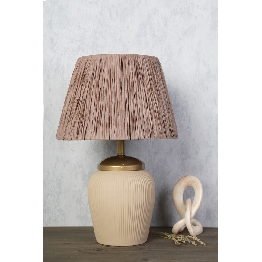 RAMZES stolna lampa 1xE27/40W/230V kremasta/smeđa