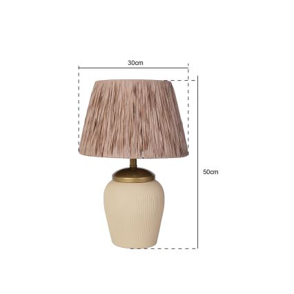 RAMZES stolna lampa 1xE27/40W/230V kremasta/smeđa