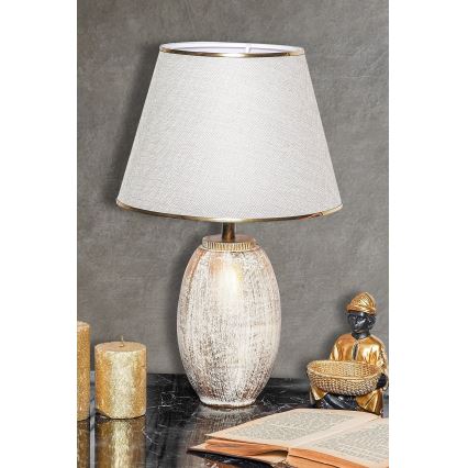 RAMZES Stolna lampa 1xE27/40W/230V kremasta/zlatna