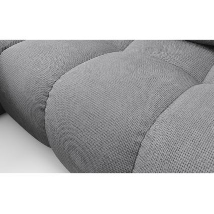 Razvlačna kutna tapecirana sjedeća garnitura s prostorom za pohranu u obliku slova L ALMADA lijeva siva