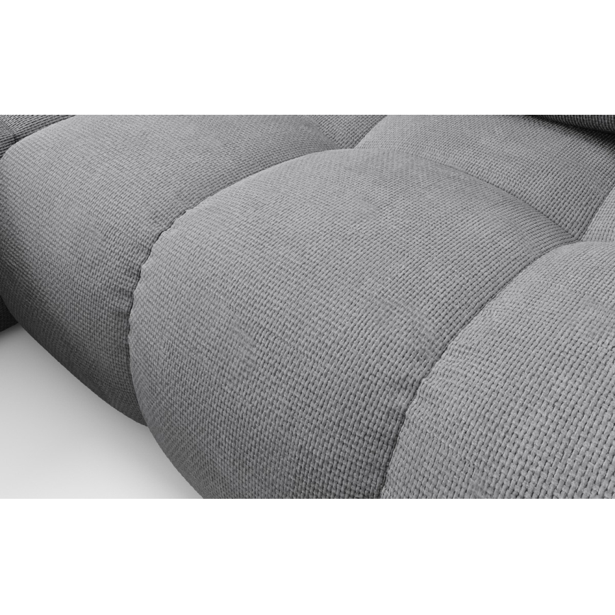 Razvlačna kutna tapecirana sjedeća garnitura s prostorom za pohranu u obliku slova L ALMADA lijeva siva