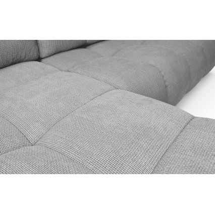 Razvlačna kutna tapecirana sjedeća garnitura s prostorom za pohranu u obliku slova L ALMADA lijeva siva