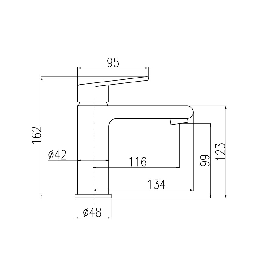 RAV Slezák CO129.0 - Miješalica za umivaonik + izljev COLORADO 16,2 cm sjajni krom