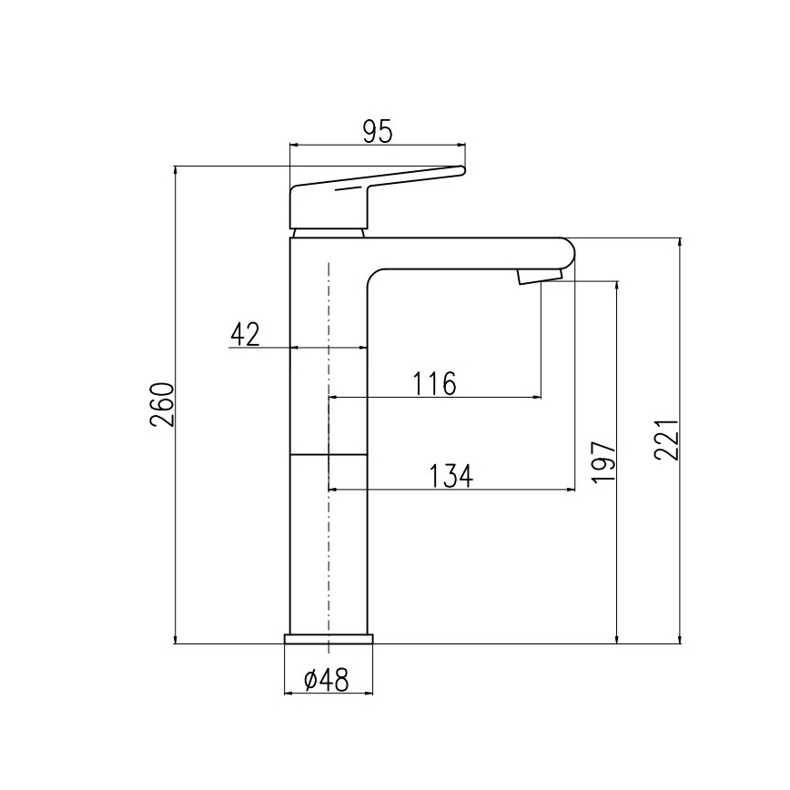 RAV Slezák CO130.0 - Slavina za umivaonik COLORADO 26 cm, polirani krom