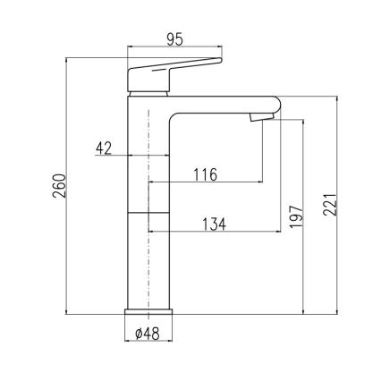 RAV Slezák CO130.0Z - Miješalica za umivaonik COLORADO 26 cm, sjajna zlatna