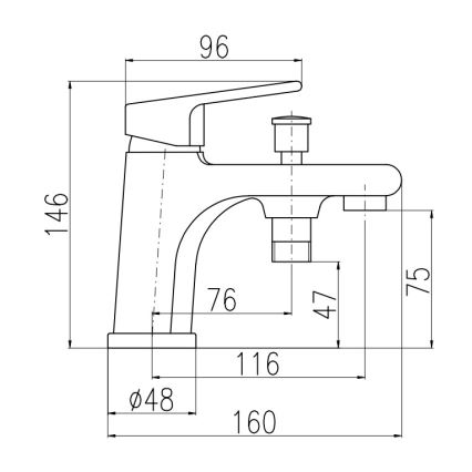 RAV Slezák CO148.0 - Kupaonska miješalica za kadu COLORADO 14,6 cm sjajni krom