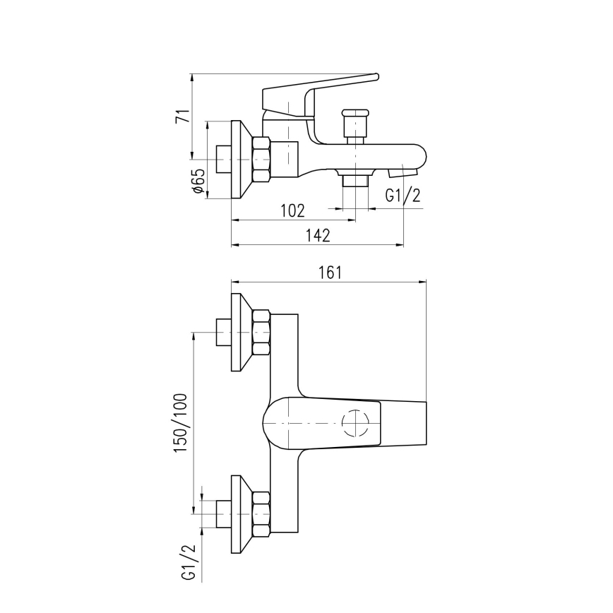 RAV Slezák CO154.5CMATZ - Kupaonska miješalica za kadu COLORADO crna/zlatna