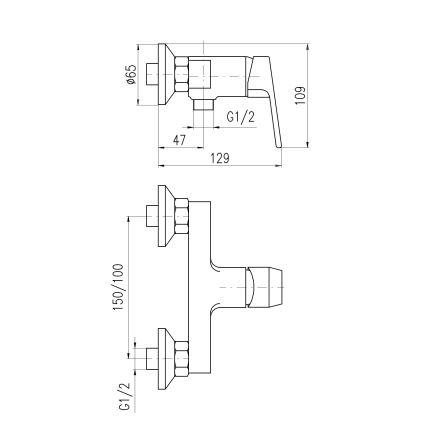 RAV Slezák CO181.5CMATZ - Miješalica za tuš COLORADO crna/zlatna
