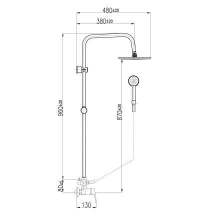 RAV Slezák CO182.5/7 - Tuš set s miješalicom COLORADO sjajni krom