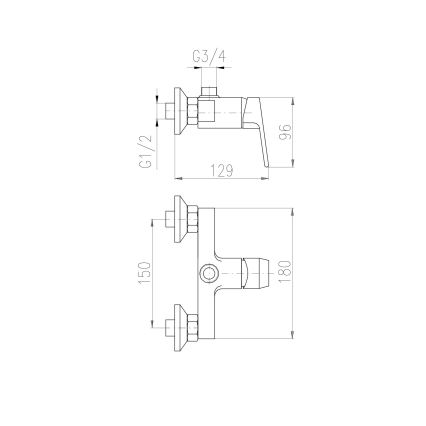 RAV Slezák CO182.5 - Miješalica za tuš COLORADO, sjajni krom