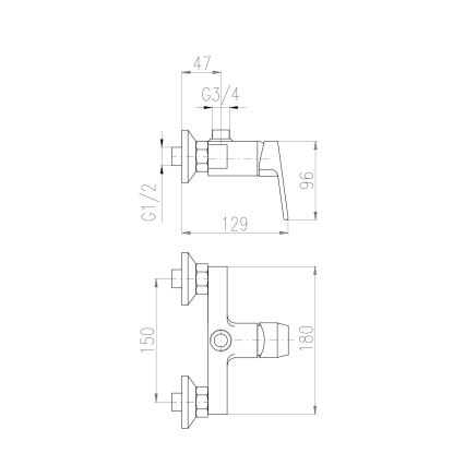 RAV Slezák CO182.5Z - sjajna zlatna tuš miješalica COLORADO