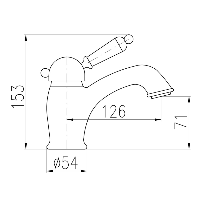 RAV Slezák L526.0SM - Umivaonička miješalica LABE RETRO 15,3 cm antikni mesing