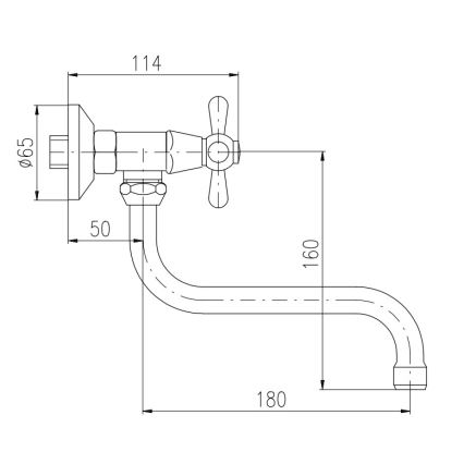 RAV Slezák MK101.5/21SM - Miješalica za umivaonik i sudoper MORAVA RETRO, antikni mesing