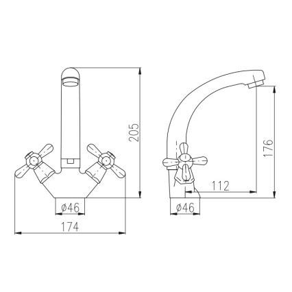 RAV Slezák MK120.0/2 - Slavina za umivaonik MORAVA 17,6 cm sjajni krom