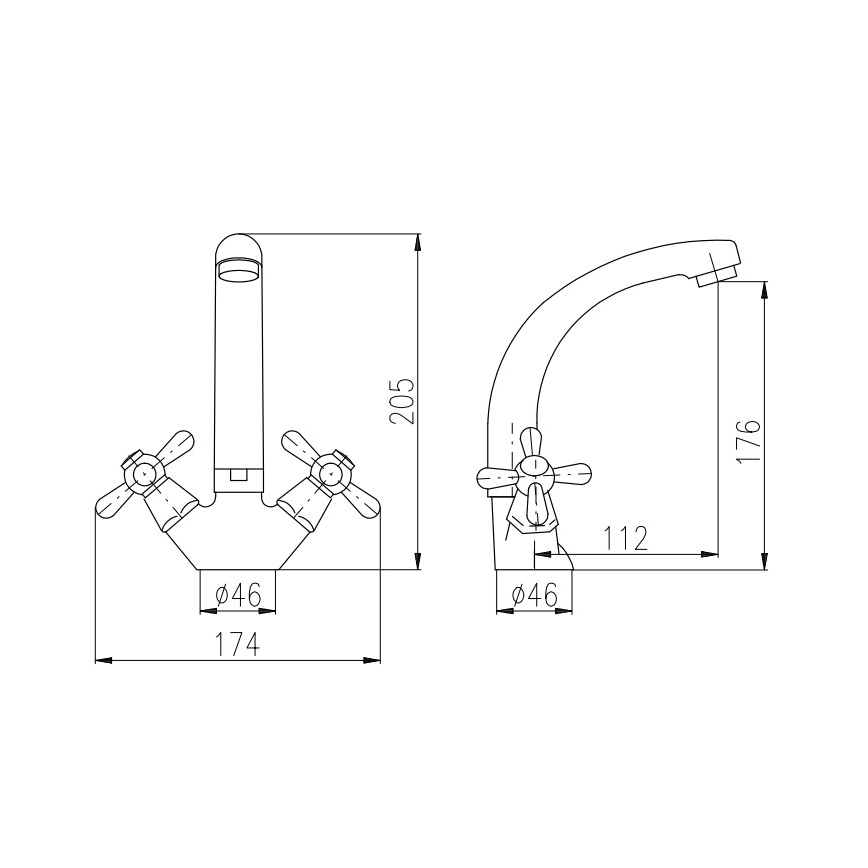 RAV Slezák MK120.0/2 - Slavina za umivaonik MORAVA 17,6 cm sjajni krom