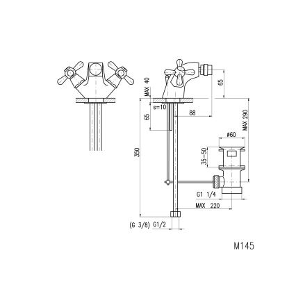 RAV Slezák MK145.0 - Mješalica za bide + ispust MORAVA 6,5 cm sjajni krom