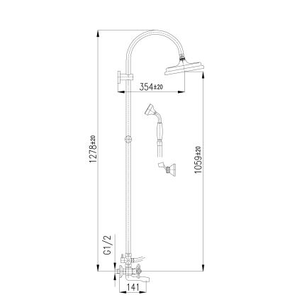 RAV Slezák MK154.5/3 - Set za kadu s baterijom MORAVA sjajni krom