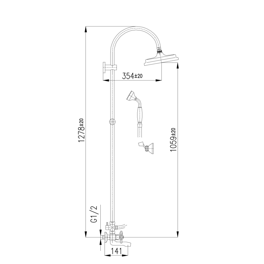 RAV Slezák MK154.5/3 - Set za kadu s baterijom MORAVA sjajni krom