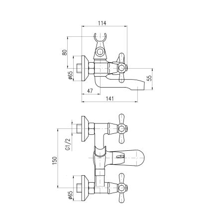 RAV Slezák MK154.5 - Kupaonska baterija za kadu MORAVA, sjajni krom