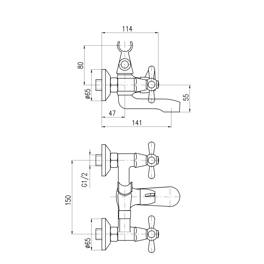RAV Slezák MK154.5 - Kupaonska baterija za kadu MORAVA, sjajni krom