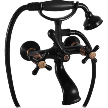 RAV Slezák MK159.5/2CMATSM - Set za kadu s miješalicom MORAVA RETRO, crna/mesing