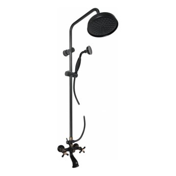 RAV Slezák MK159.5/7CMATSM - Kupaonski set za kadu s miješalicom MORAVA RETRO crna/mesing