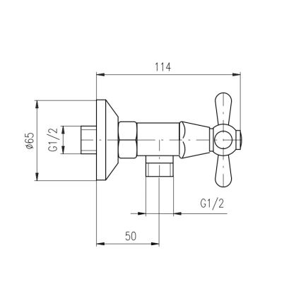 RAV Slezák MK180.5/2SM - Set za tuš s baterijom MORAVA RETRO stari mesing