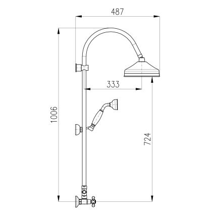 RAV Slezák MK181.5/3SM - Tušni set s miješalicom MORAVA RETRO, starinski mesing