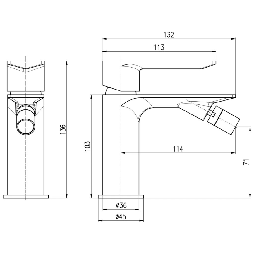 RAV Slezák NL144.0CMAT - Miješalica za bide NIL 13,6 cm, mat crne boje