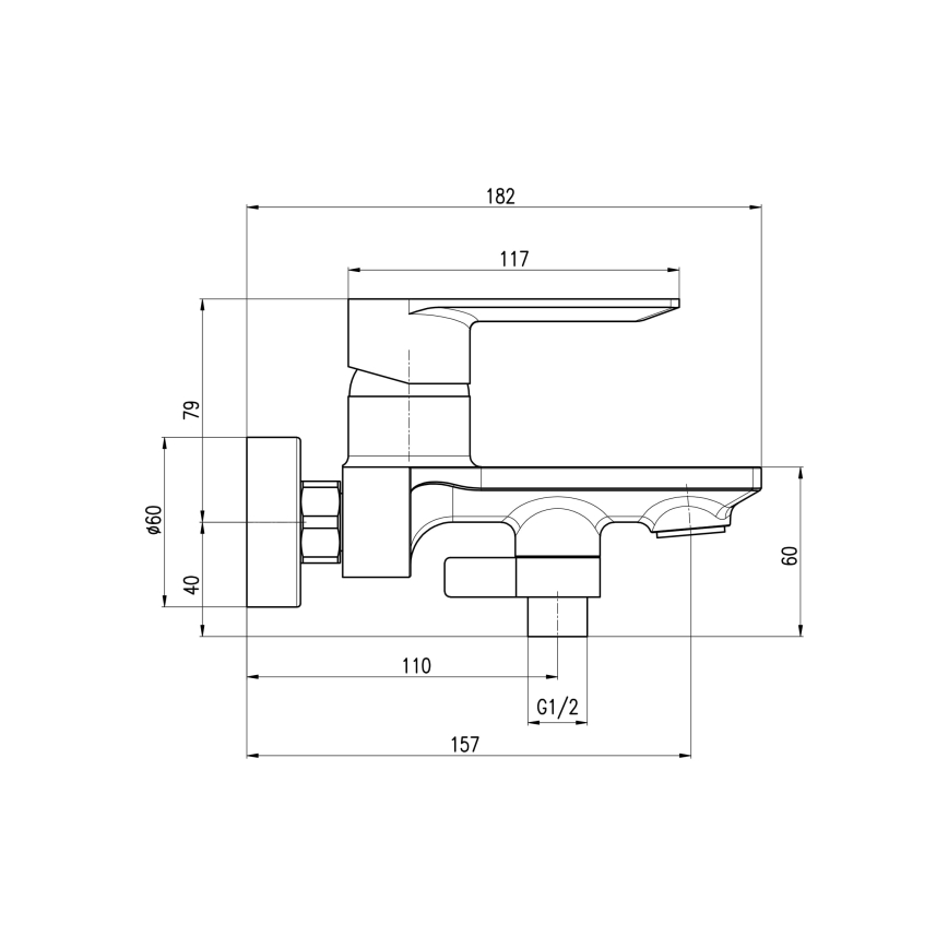 RAV Slezák NL154.5BMAT - Baterija za kadu NIL, mat bijela