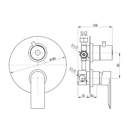 RAV Slezák NL187.3 - Tuš miješalica za podžbuknu ugradnju NIL sjajni krom