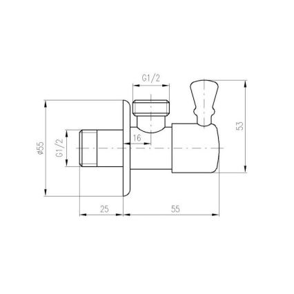 RAV Slezák RV0112 - Kutni ventil RETRO sjajni krom