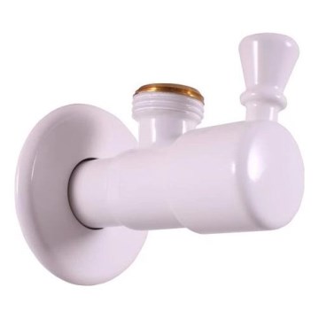 RAV Slezák RV0112B - Kutni ventil RETRO u sjajnoj bijeloj boji