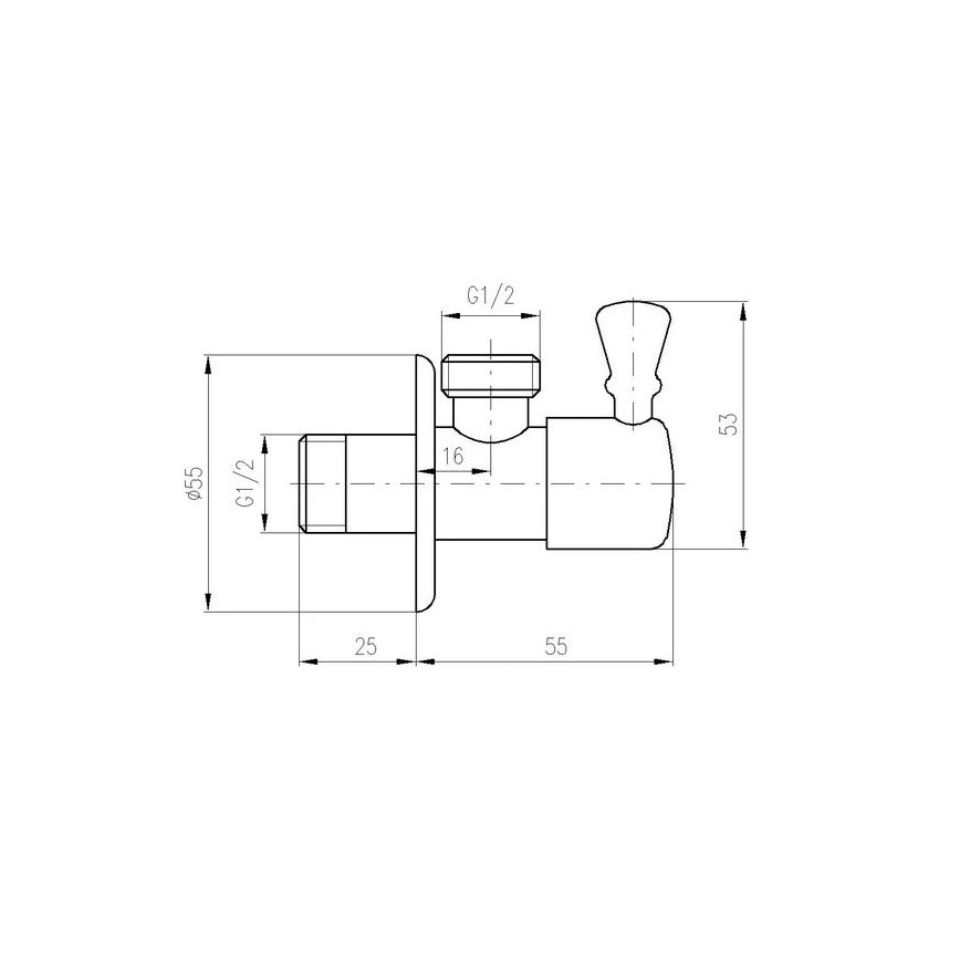 RAV Slezák RV0112Z - kutni RETRO ventil u sjajnoj zlatnoj boji