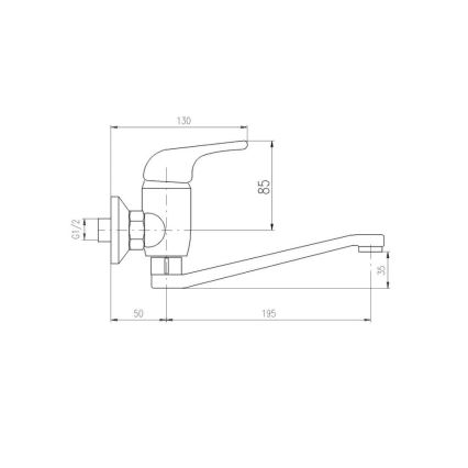 RAV Slezák SA001.5/26 - miješalica za sudoper/umivaonik SAZAVA, sjajni krom