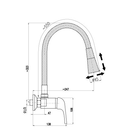RAV Slezák SA002.5/13 - Kuhinjska miješalica SAZAVA 32,3 cm crna/sjajni krom