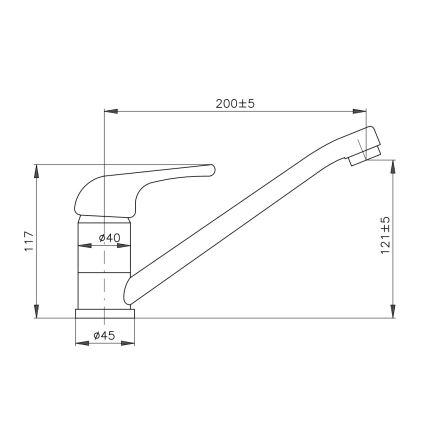 RAV Slezák SA005.0 - Slavina za sudoper SAZAVA 11,7 cm, sjajni krom