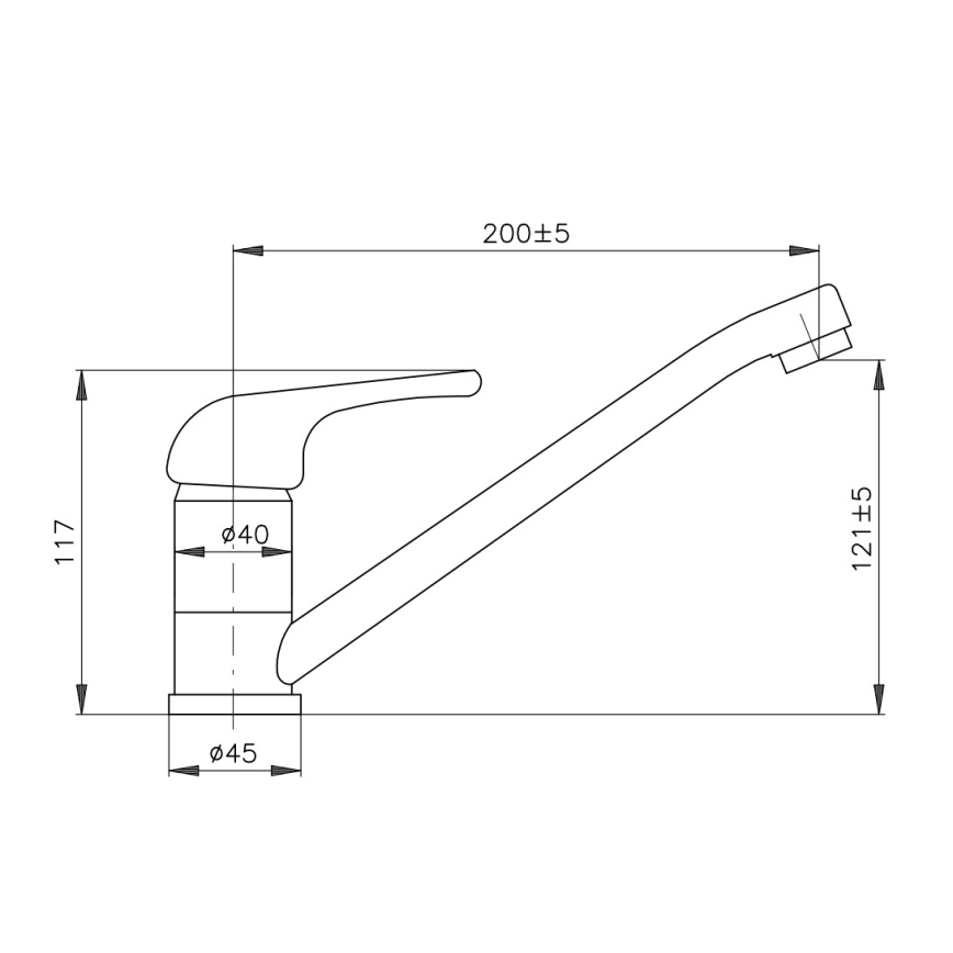 RAV Slezák SA005.0 - Slavina za sudoper SAZAVA 11,7 cm, sjajni krom