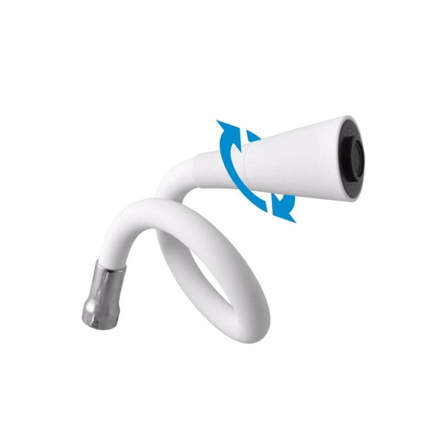 RAV Slezák SA006.0/13CB - Slavina za sudoper s fleksibilnim izljevom SAZAVA 35,6 cm bijela/sjajni krom