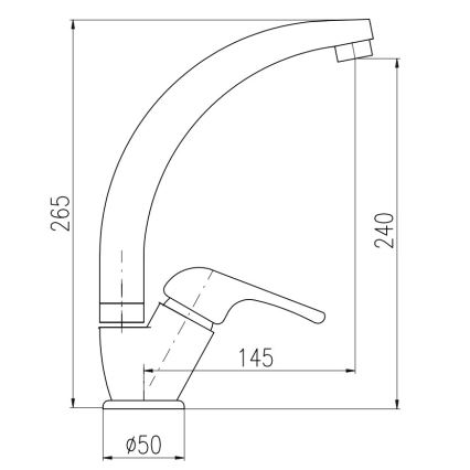 RAV Slezák SA006.0/3 - Kuhinjska slavina SAZAVA 26,5 cm sjajni krom