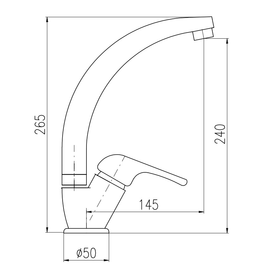 RAV Slezák SA006.0/3 - Kuhinjska slavina SAZAVA 26,5 cm sjajni krom
