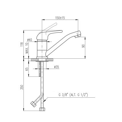 RAV Slezák SA015.0 - Slavina za umivaonik SAZAVA 15 cm sjajni krom