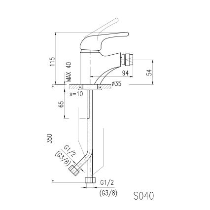 RAV Slezák SA044.0 - Miješalica za bide SAZAVA, 11,5 cm, sjajni krom