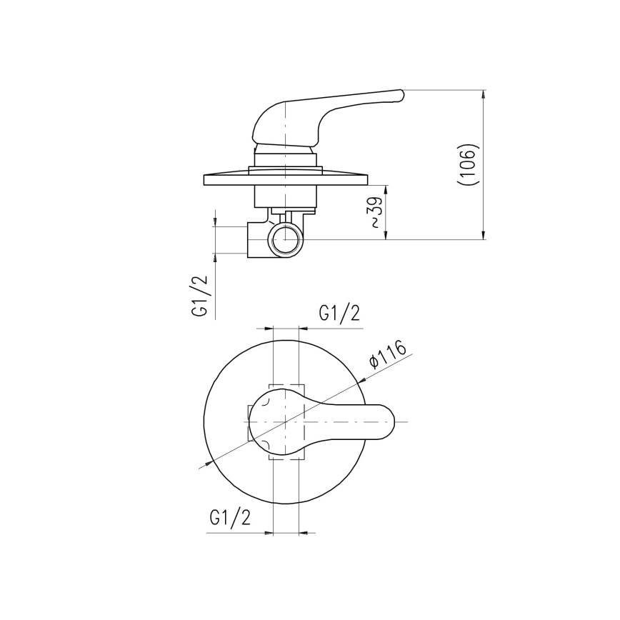 RAV Slezák SA083 - Tuš baterija za podžbuknu ugradnju SAZAVA, sjajni krom