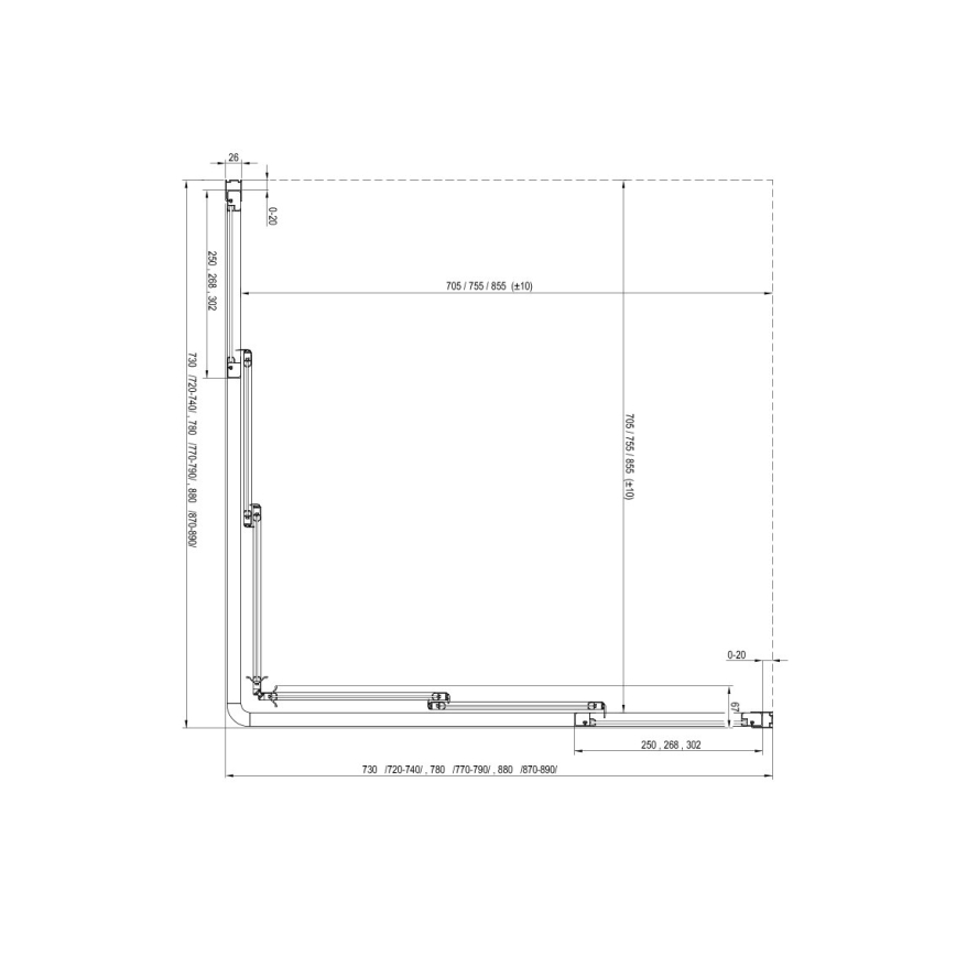Ravak 15V701R2Z1 - Tuš vrata SUPERNOVA 90x198 cm bijela