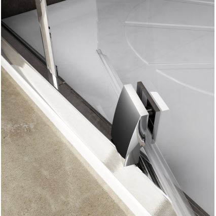 Ravak 37677U00Z1 - Trodijelna četvrtkružna tuš-kabina PIVOT 90x90 cm satinirana