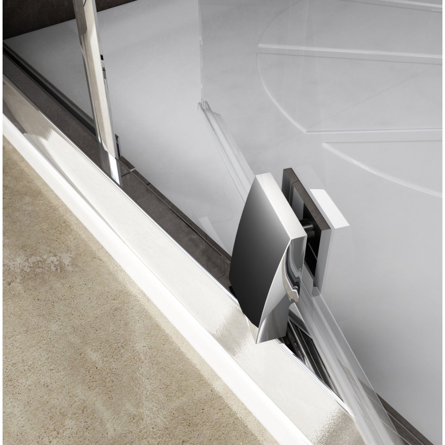 Ravak 37677U00Z1 - Trodijelna četvrtkružna tuš-kabina PIVOT 90x90 cm satinirano