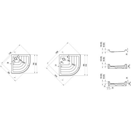 Ravak A207001120 - Četvrtkružna tuš-kada RONDA 90x90 cm bijela