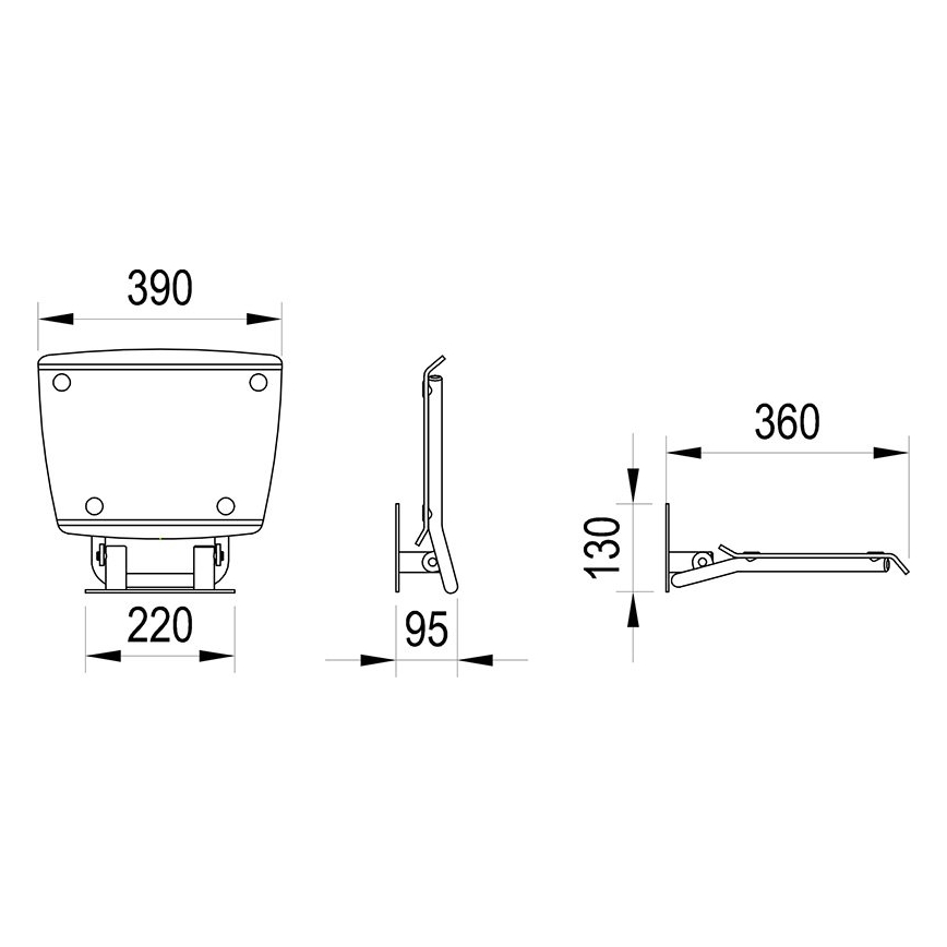 Ravak B8F0000052 - Sklopivo tuš-sjedalo OVO, nehrđajući čelik
